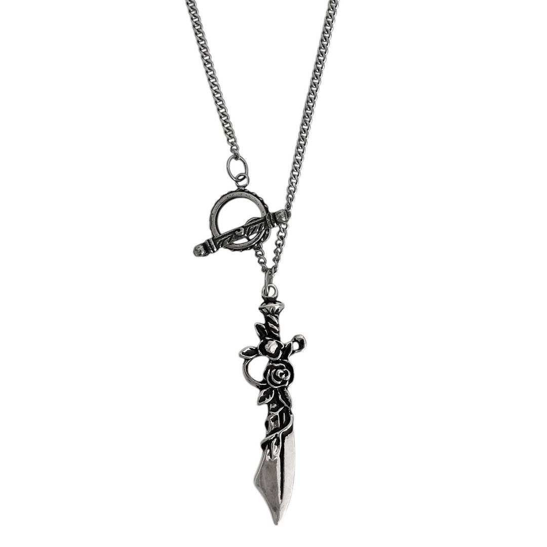 rose knife necklace