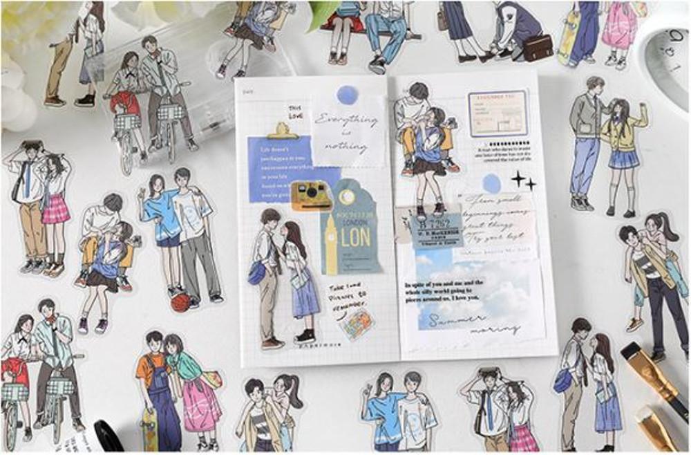 사랑고백 커플 소년 소녀 다이어리 다꾸스티커