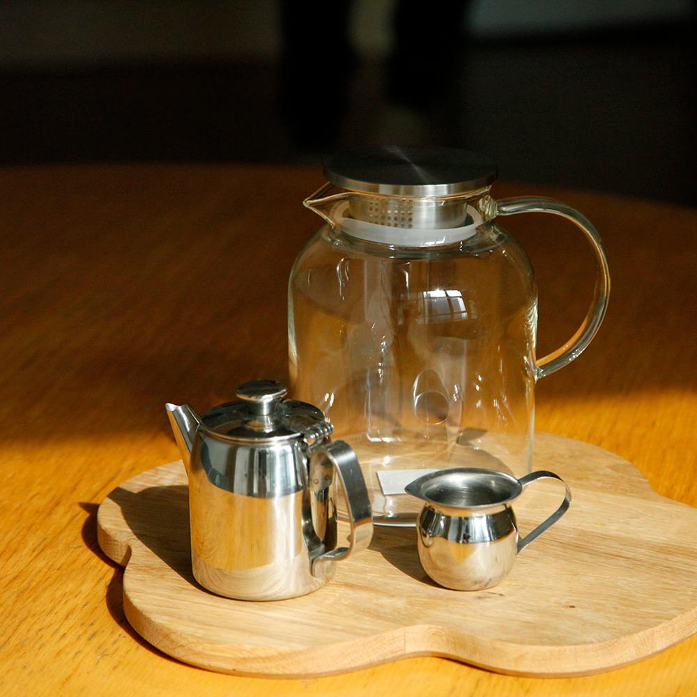 헬리오스 내열유리 티포트 1.8L 주전자 티팟 직화 티메이커 티팟세트 차거름망 유리