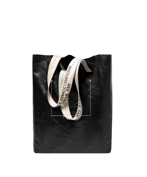 RATCHET BAR VERTICAL TOTE BAG (BLACK) / UPCYCLED