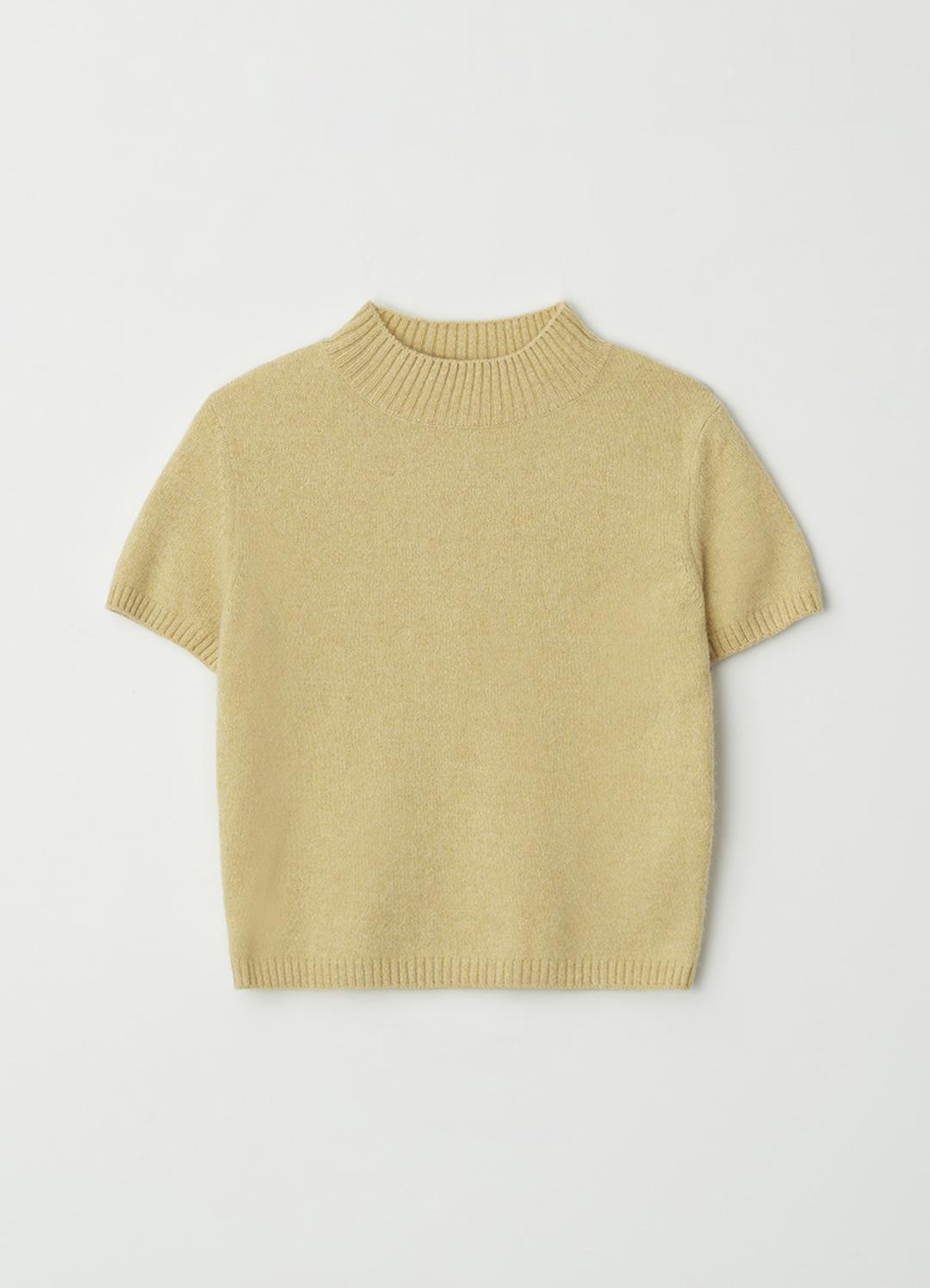 [1차] [10/13 순차배송] Mar crop half knit_MUSTARD