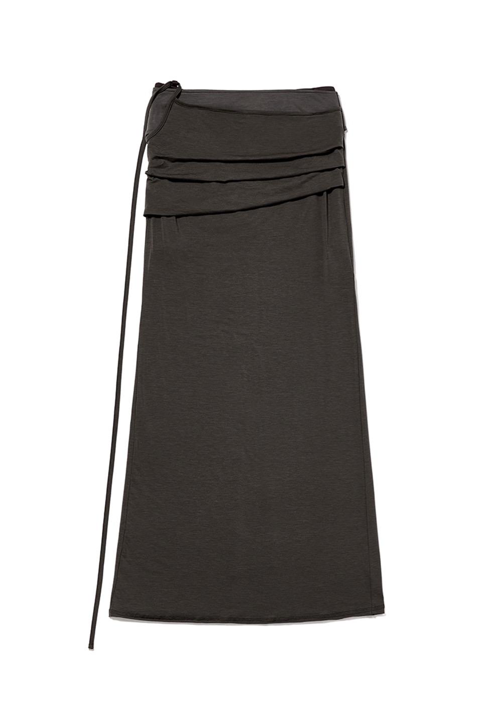CONTRAST TRIM SKIRT, CHARCOAL