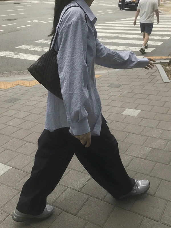 네이비 썸머 커브 팬츠
