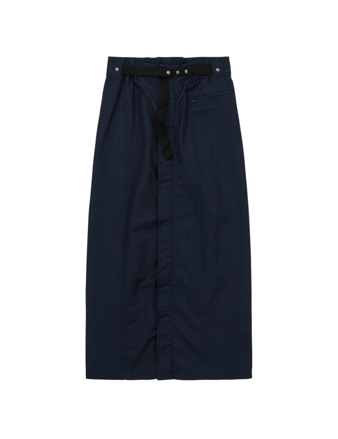 Belted Long Skirt Navy