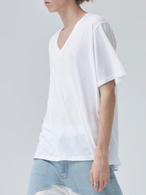 UNDER V-NECK HALF T-SHIRT_WHITE