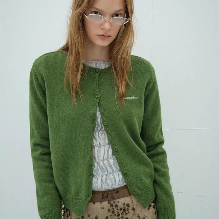 OVERDUE WOOL CARDIGAN_FOREST GREEN