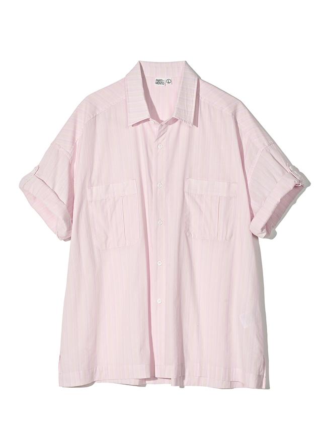 Pin Stripe Roll Up Half Shirts_Pink