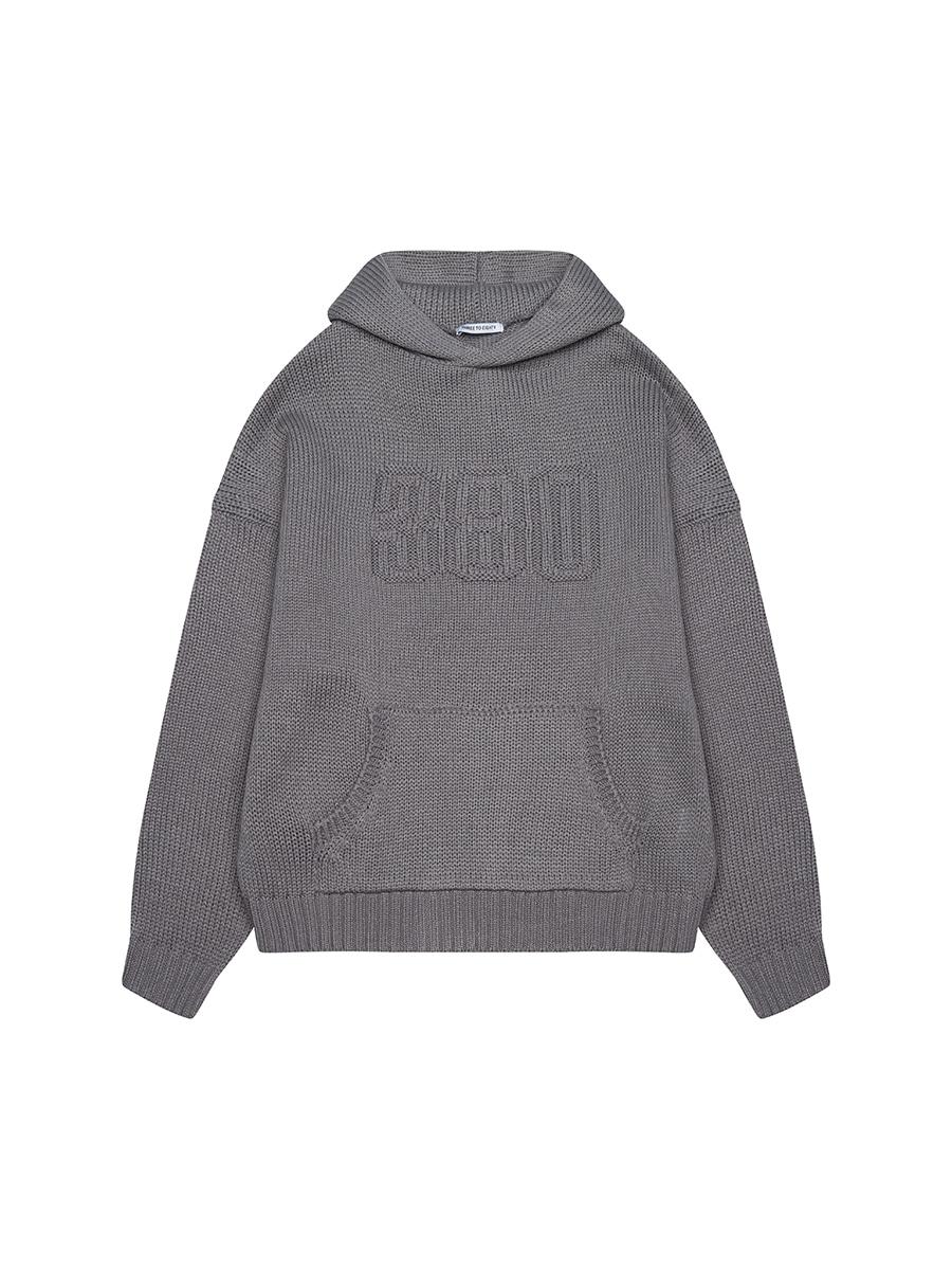 KNIT HOODIE (GREY)