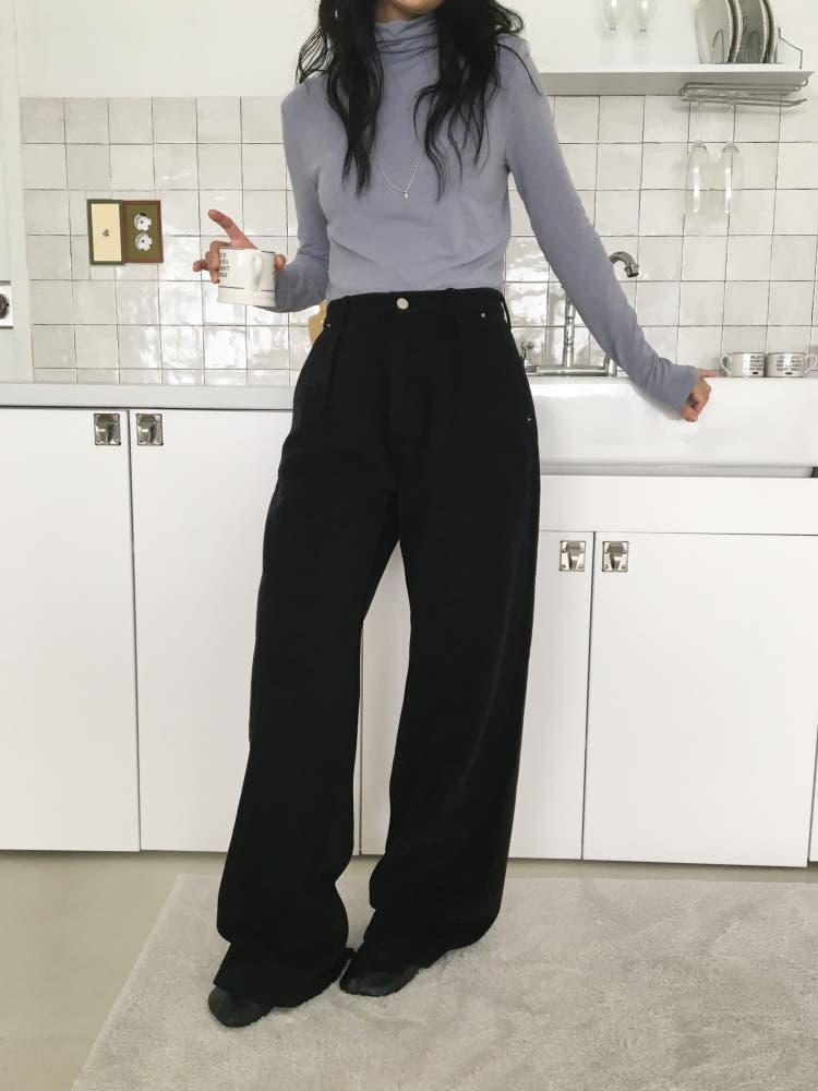 ROA PANTS 로아 양기모 핀턱 팬츠