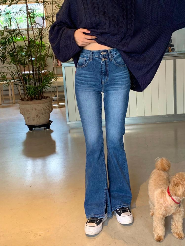 벨 나팔 진청팬츠