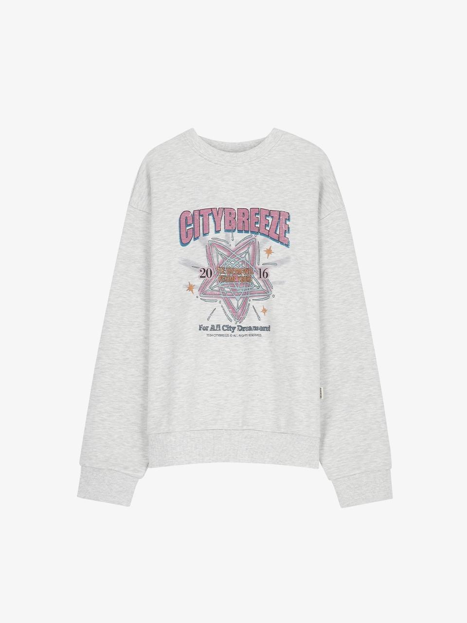 에센셜 스타라이트 드림 스웨트 셔츠_MELANGE WHITE