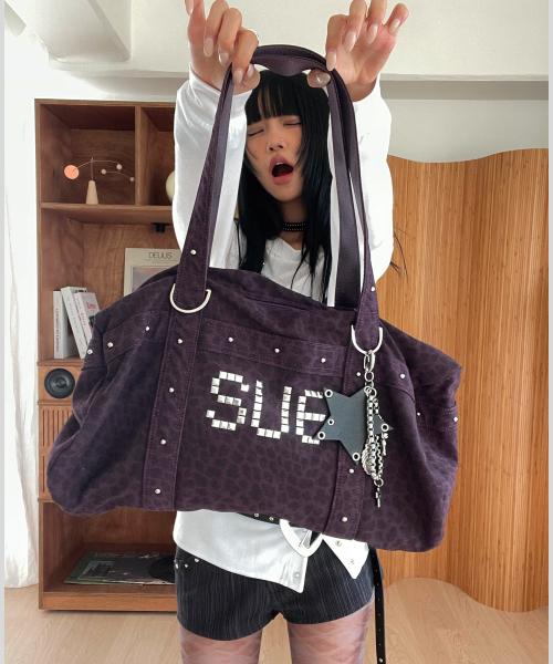 LEO STUDDED DUFFEL BAG / PURPLE