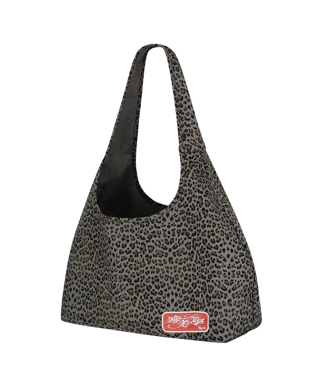 Leopard Print Shoulder Bag Blue Gray