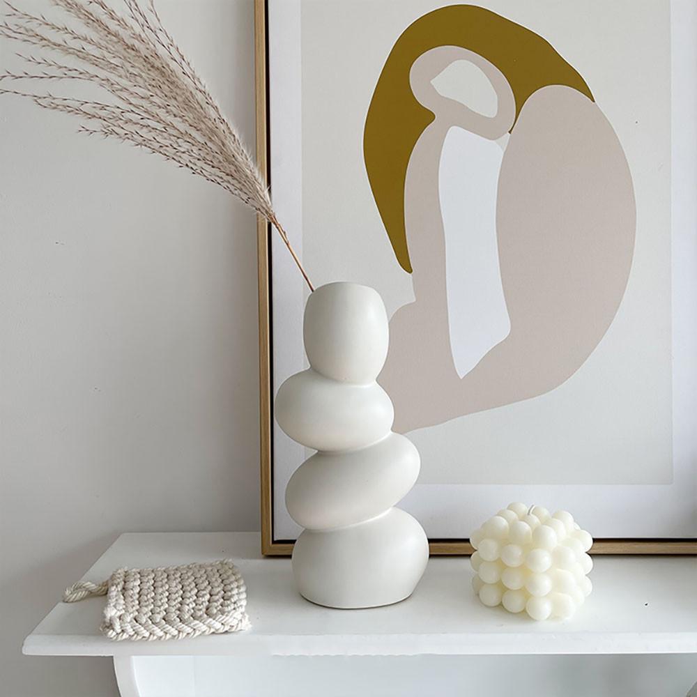 그레이스홈 에그 디자인 도자기 화병 인테리어 오브제 세라믹 꽃병