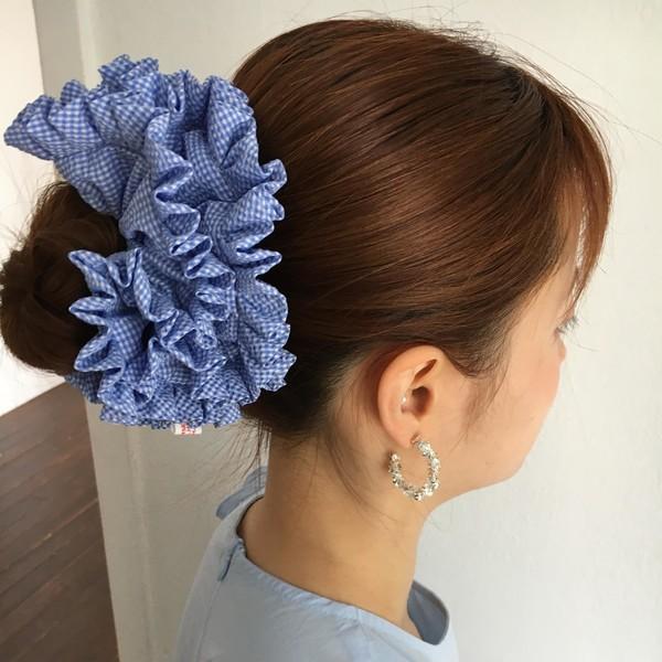 sho check scrunchie ( 4 color )