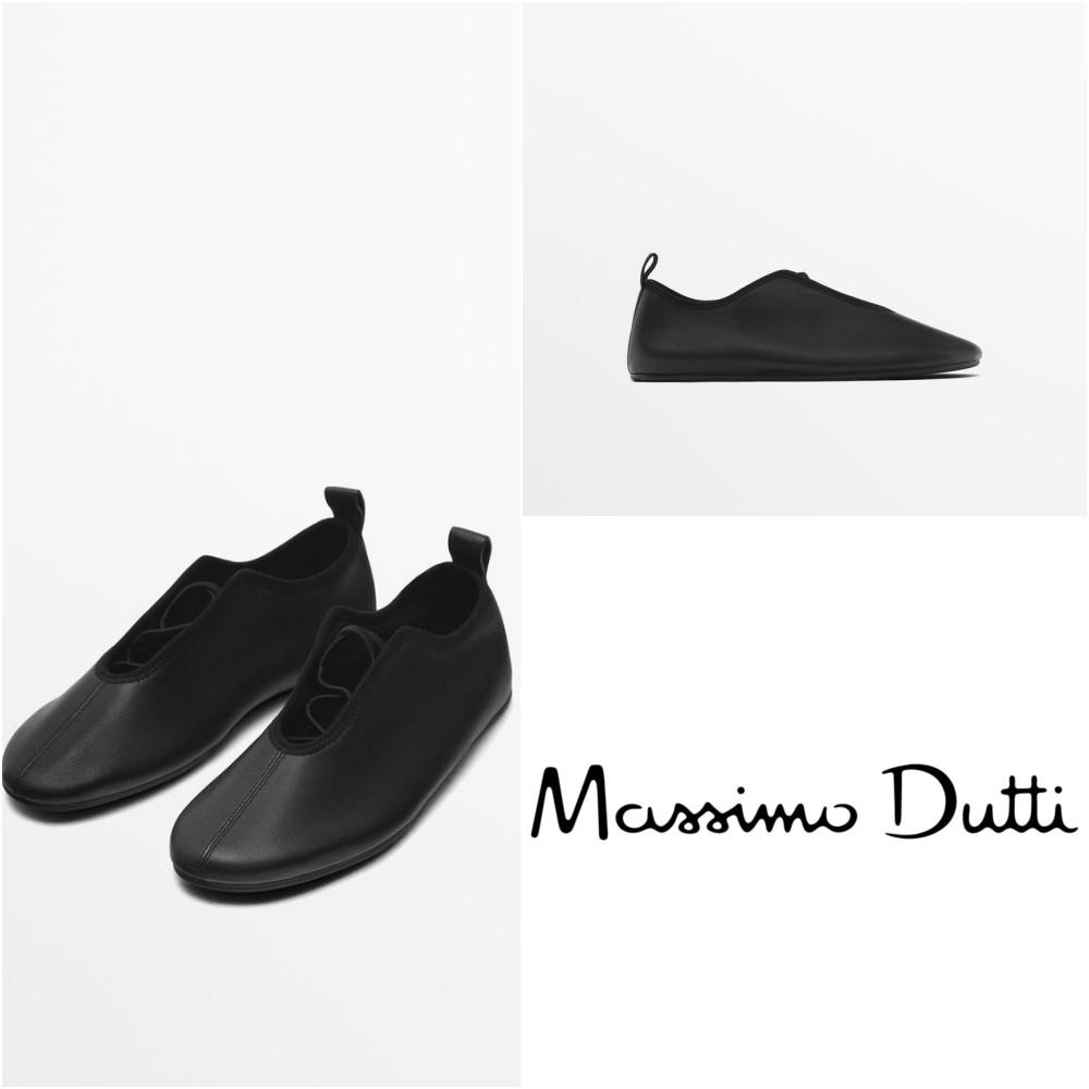 스페인 마시모두띠 소프트 발레리나 플랫 슈즈 여성 플랫 블랙