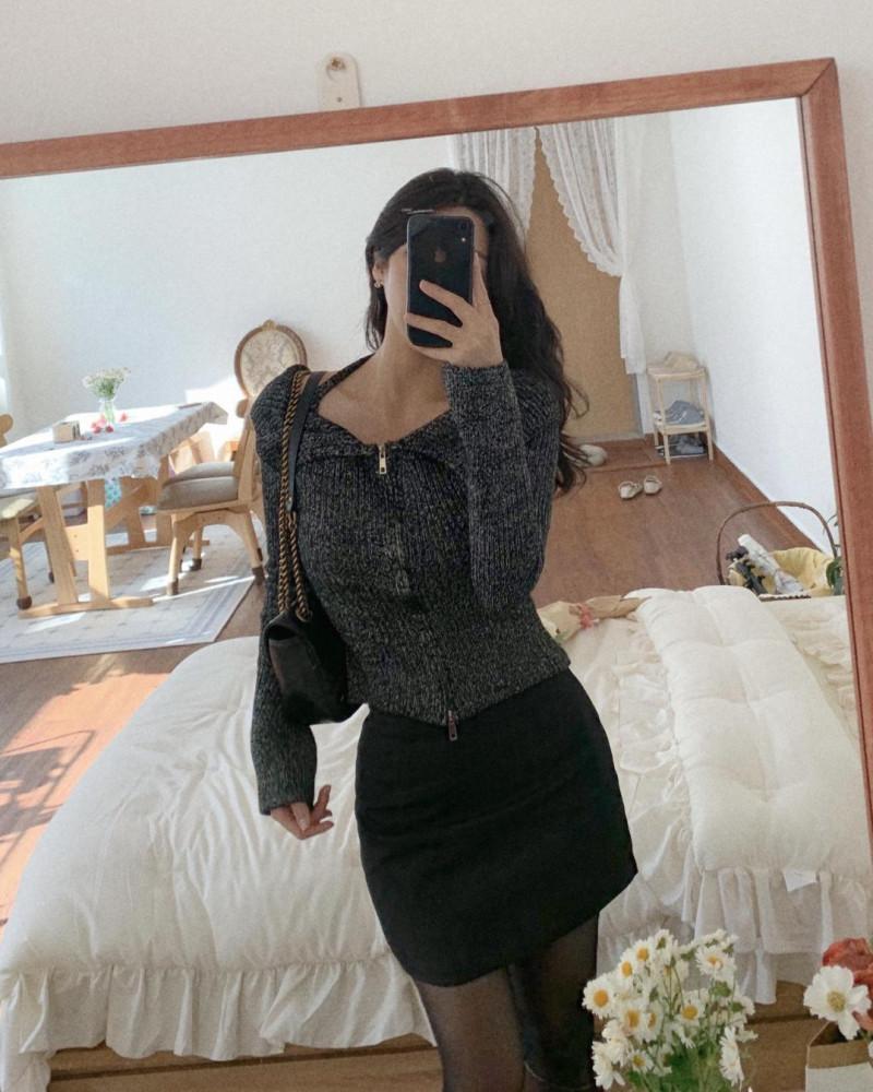 퀼리 숄카라 홀터넥 오프숄더 니트 -2color