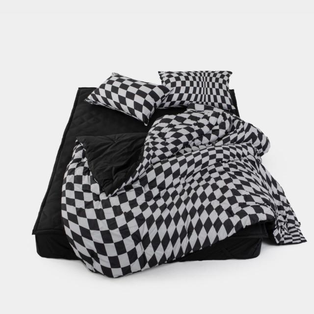 웨이브 체커보드 알러지케어 사계절 차렵이불 SS/Q/K 4종