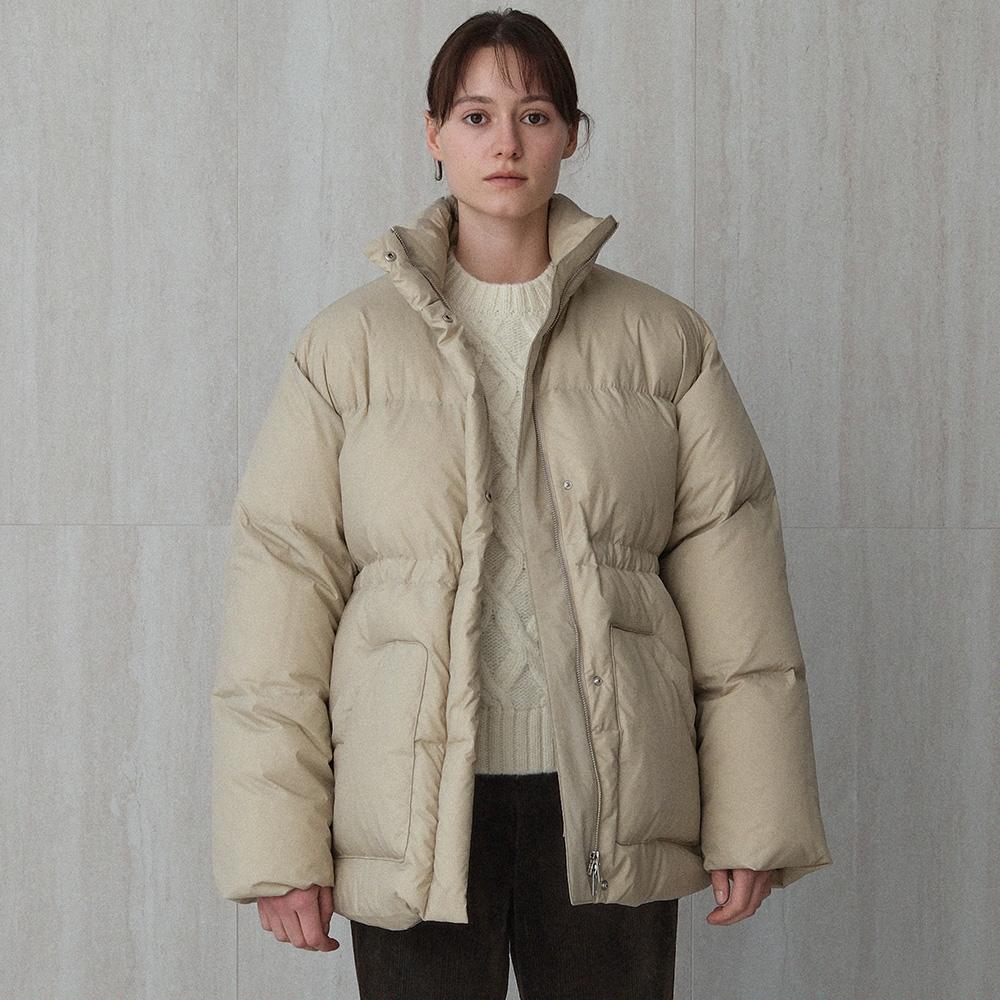 classic half down jacket (beige)