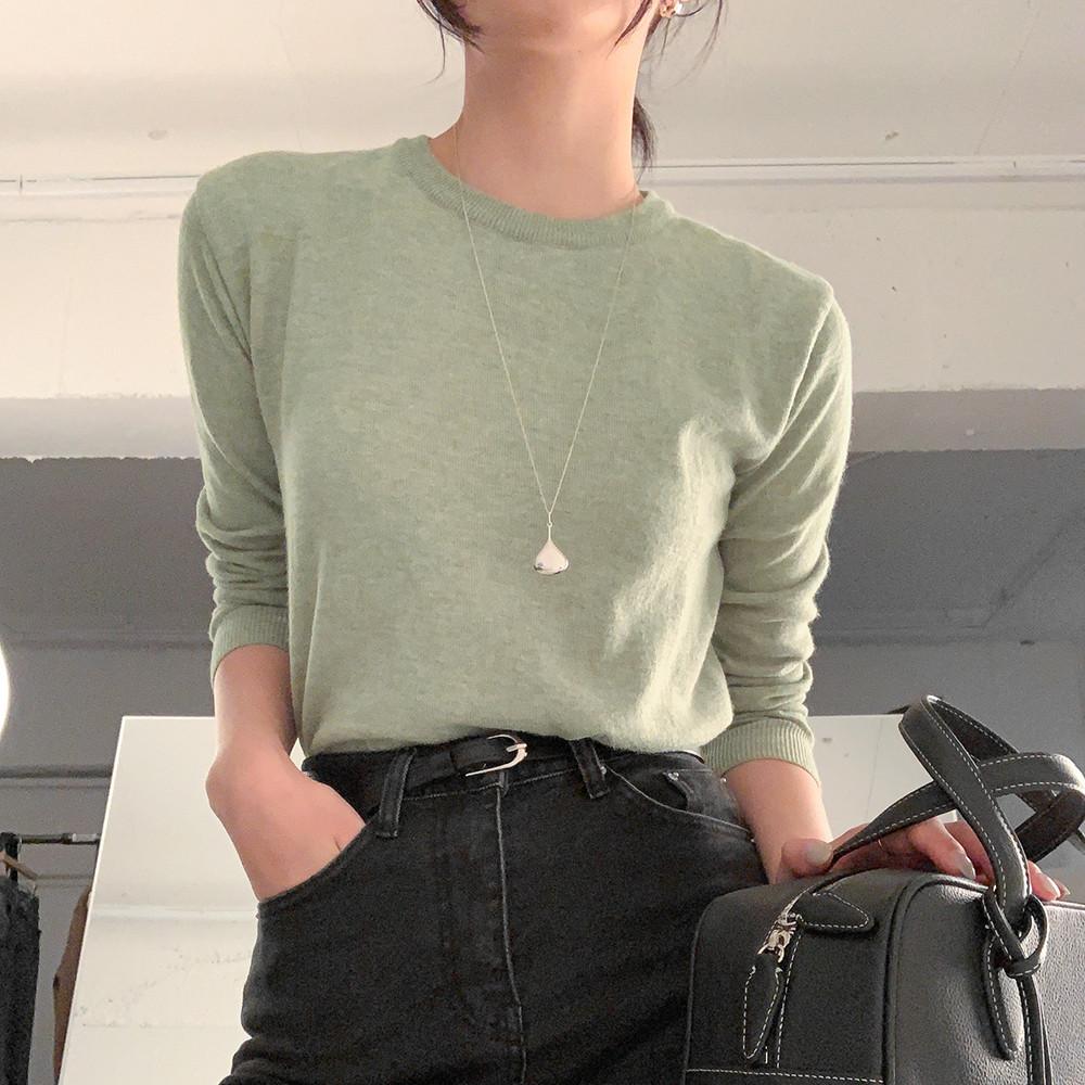 (자체제작) 에일린 스탠다드핏 가을 라운드넥 니트