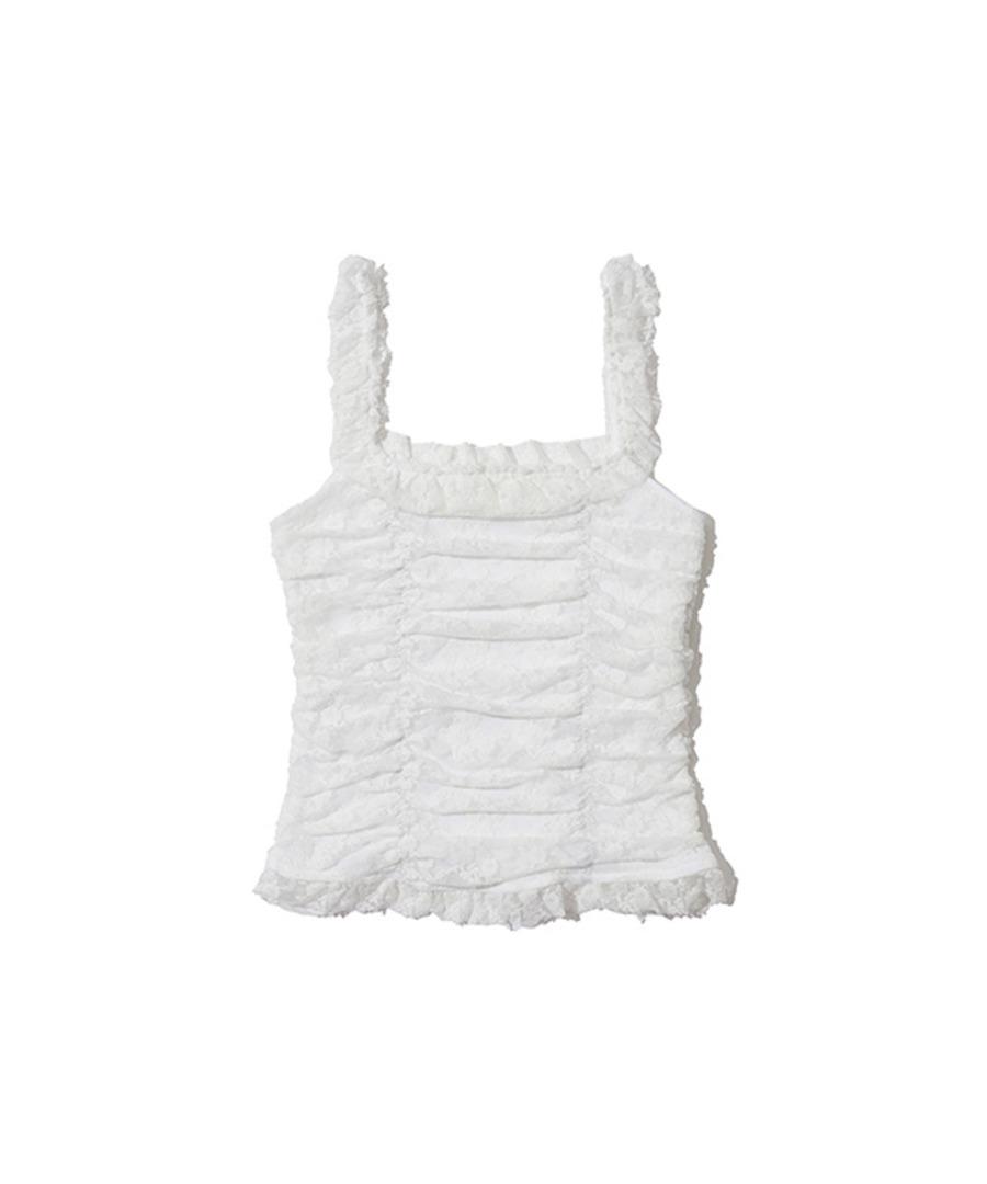 Vintage Shirring Sleeveless (white)