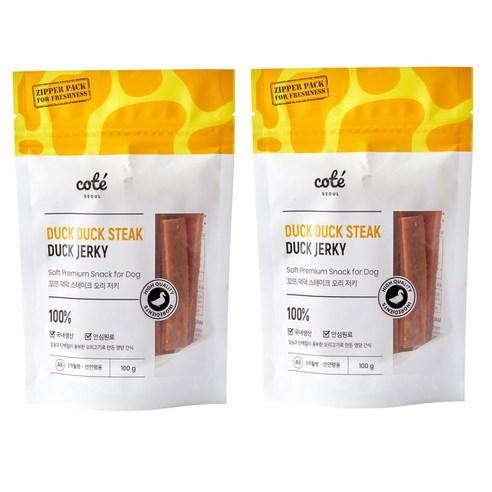 꼬뜨 강아지 덕덕 스테이크 저키 100g, 오리, 2개 - 간식/영양제 | 쿠팡