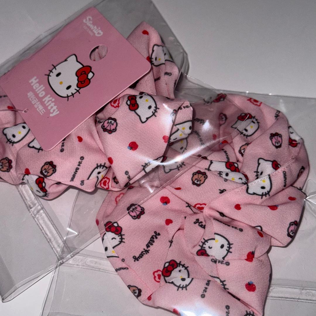 [망키야] 헬로키티 패턴 곱창 밴드 머리끈