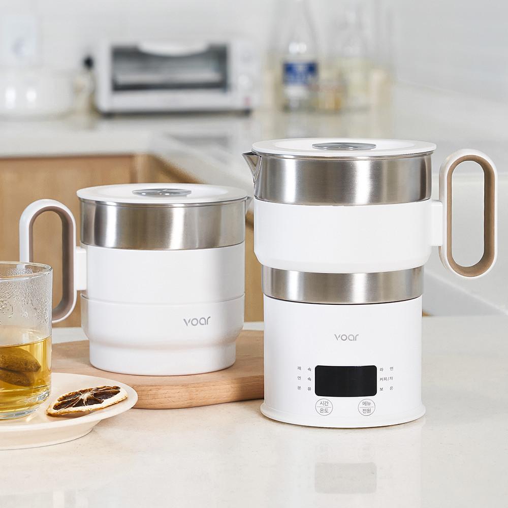 보아르 이지전기포트S 올스테인리스 분유포트 편리한 접이식 폴딩 휴대용 여행용 커피포트