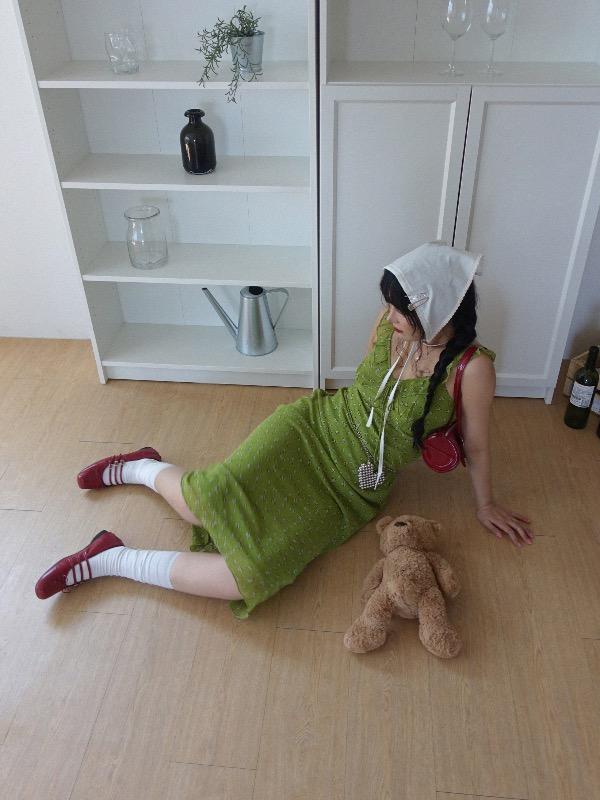 [23일입고예정]♥︎ONLY VIVIC♥︎BIJOU FLORAL FRILL LONG DRESS