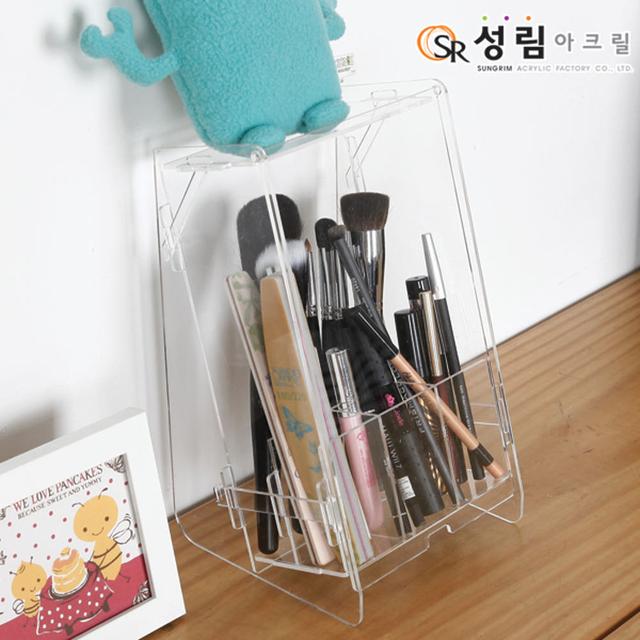 뚜껑있는 메이크업 브러쉬 정리함