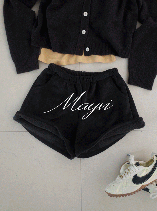 언더비 [윈터비❄️/Mayvi] Snuggle 밍크 기모 벨벳 숏 팬츠 (2 color)