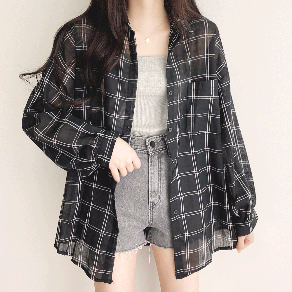 [여름까지-] 디디 체크 남방 셔츠 (2color)