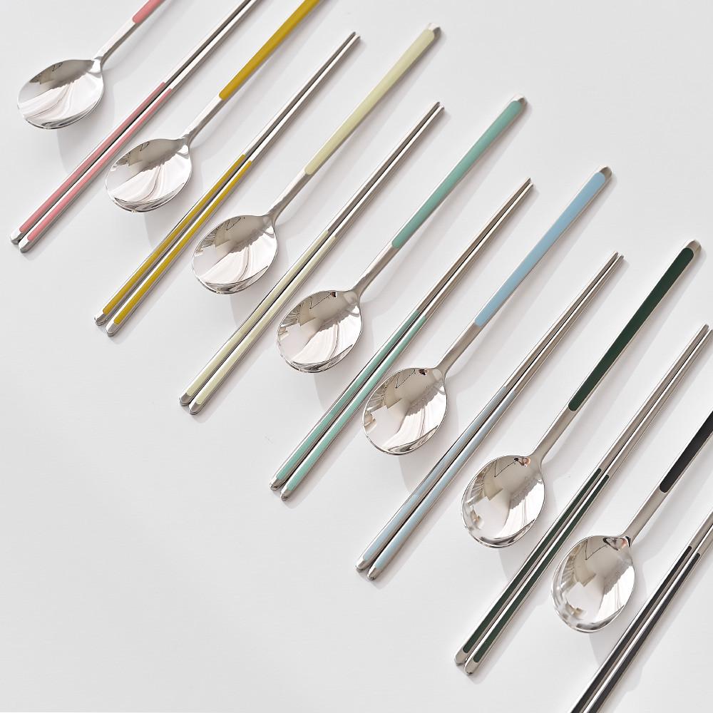 1+1 SMF 삼미 레이디 컬러 스텐 32종 신혼부부 수저세트 7color