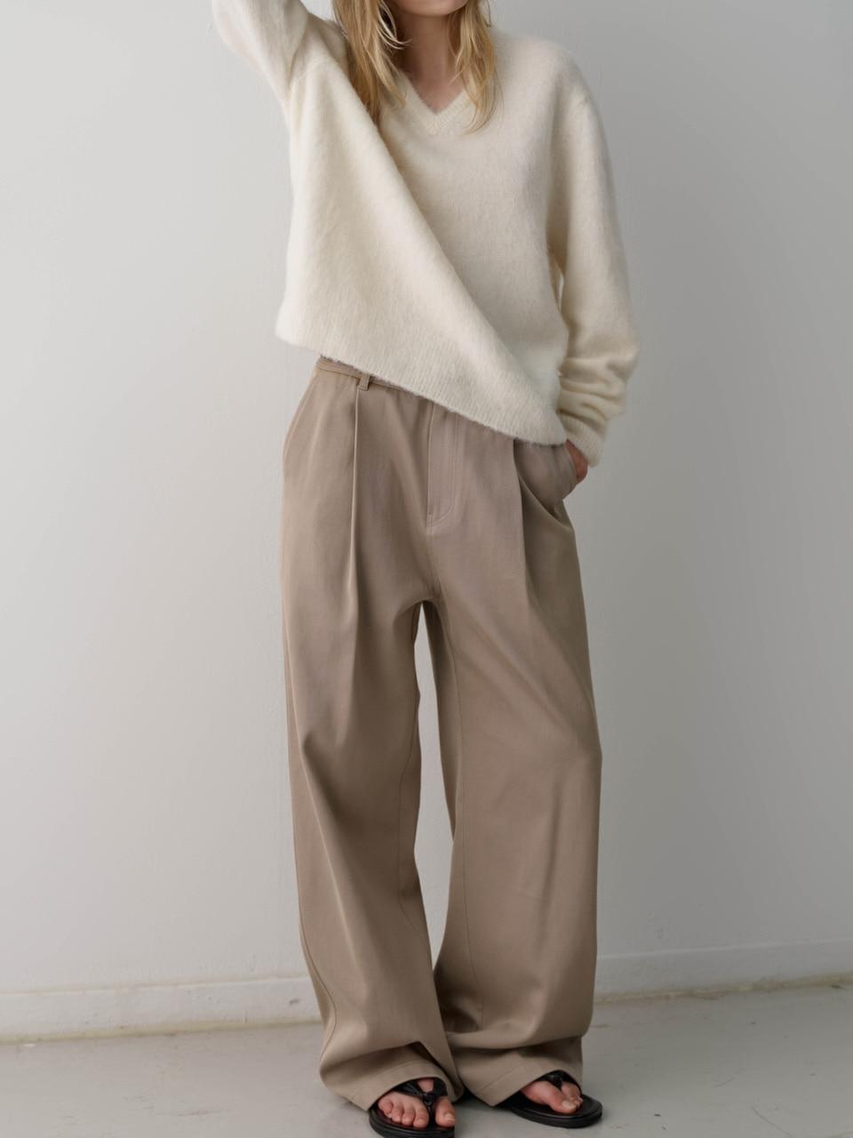 코튼 더블 포켓 팬츠_olive beige