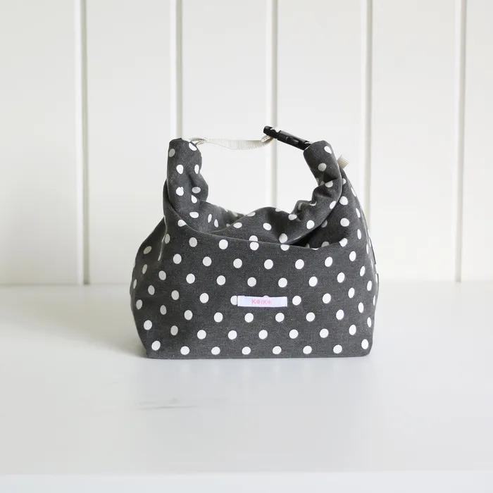 [선물 포장] cozy lunch bag - black dot