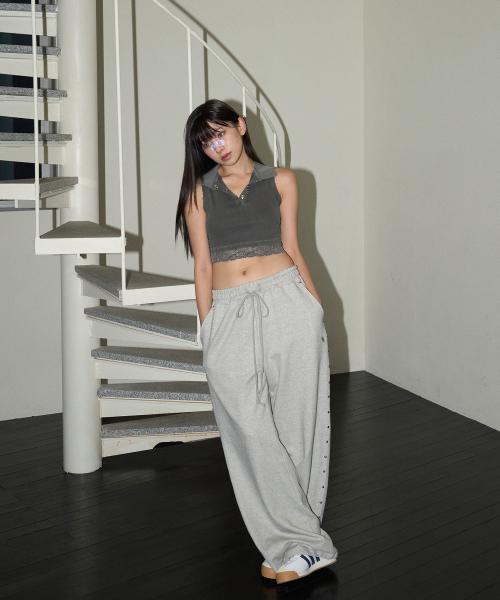 체리퀴리(CHERRYQUIRI)  stud twinkle jogger pt - grey - 사이즈 & 후기 | 무신사