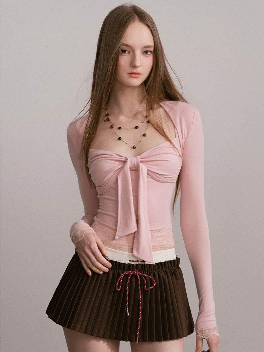 [MESS STUDIO] Ribbon Sleeveless & Bolero Set