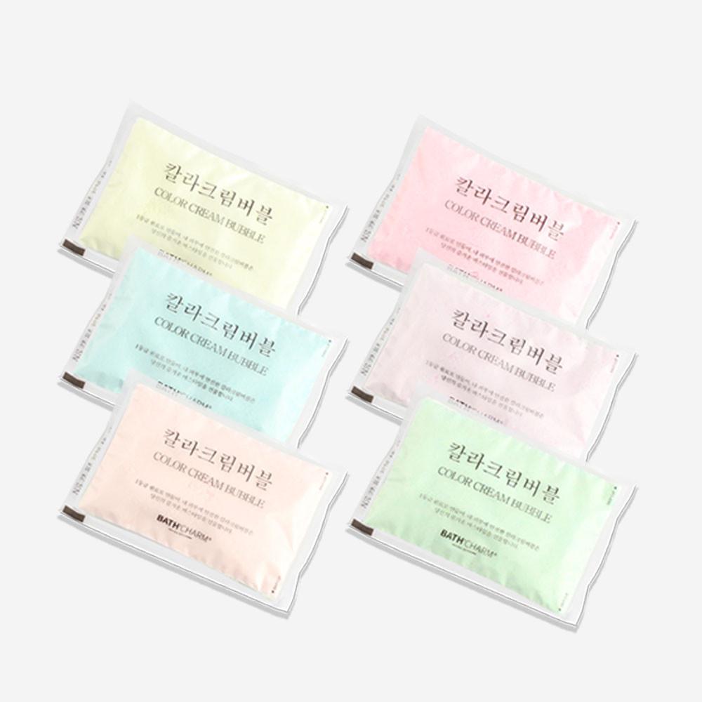바스참 칼라크림 버블바스 사해소금 거품목욕 휴대용 입욕제 60g x 6개