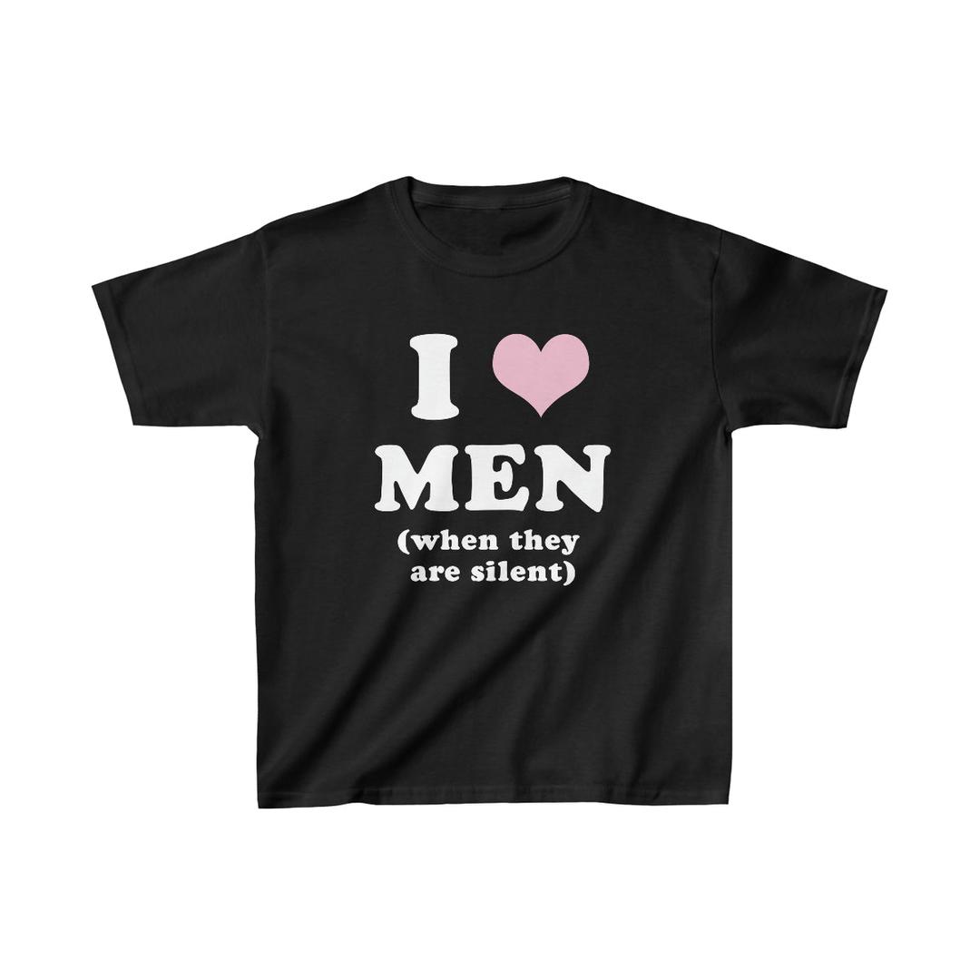 I love Silent Men Baby Tee - XS / Black