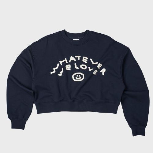 CROP SWEAT WE LOVE NAVY