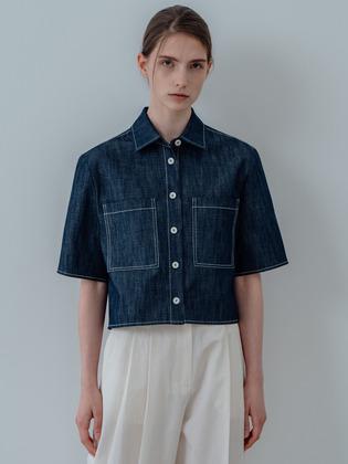 Denim Front Pocket Button Shirts_Denim Indigo