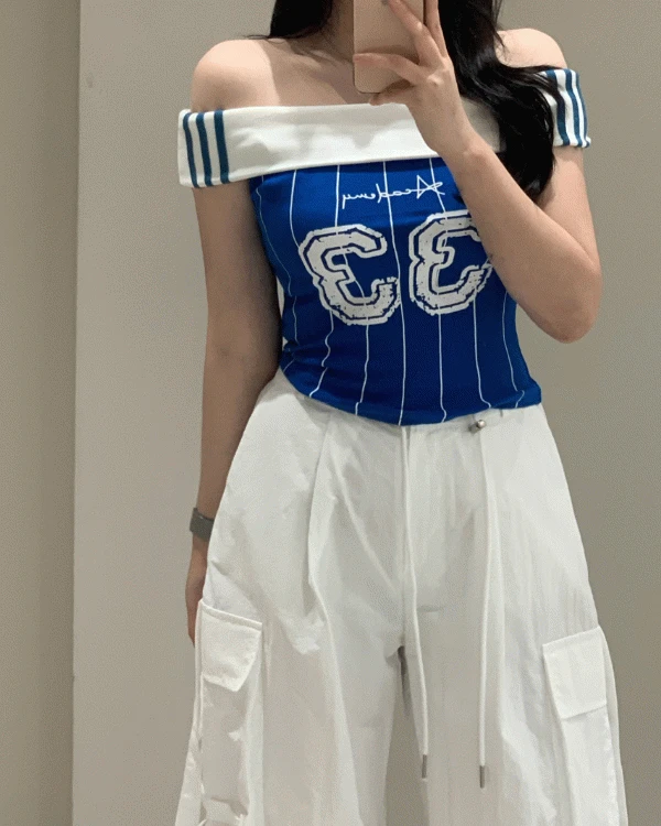 [무료배송][흠뻑쇼/워터밤💦]베이스 럭비 힙 크롭 탑