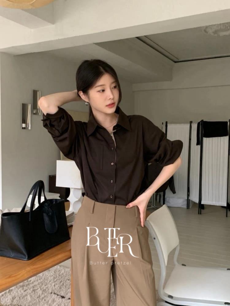 버터프레즐마켓 오브넌트 레아 셔츠, 루즈핏 카라 sh 2color