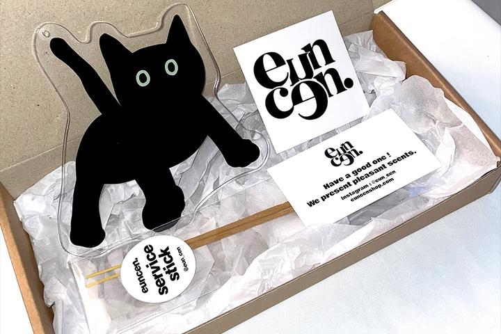 블랙캣 고양이 아크릴 인센스홀더 세트