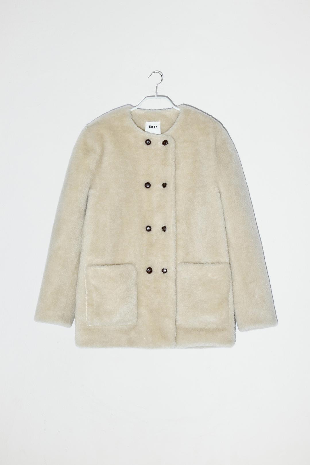 CLASSIC BUTTON DETAIL FUR JACKET