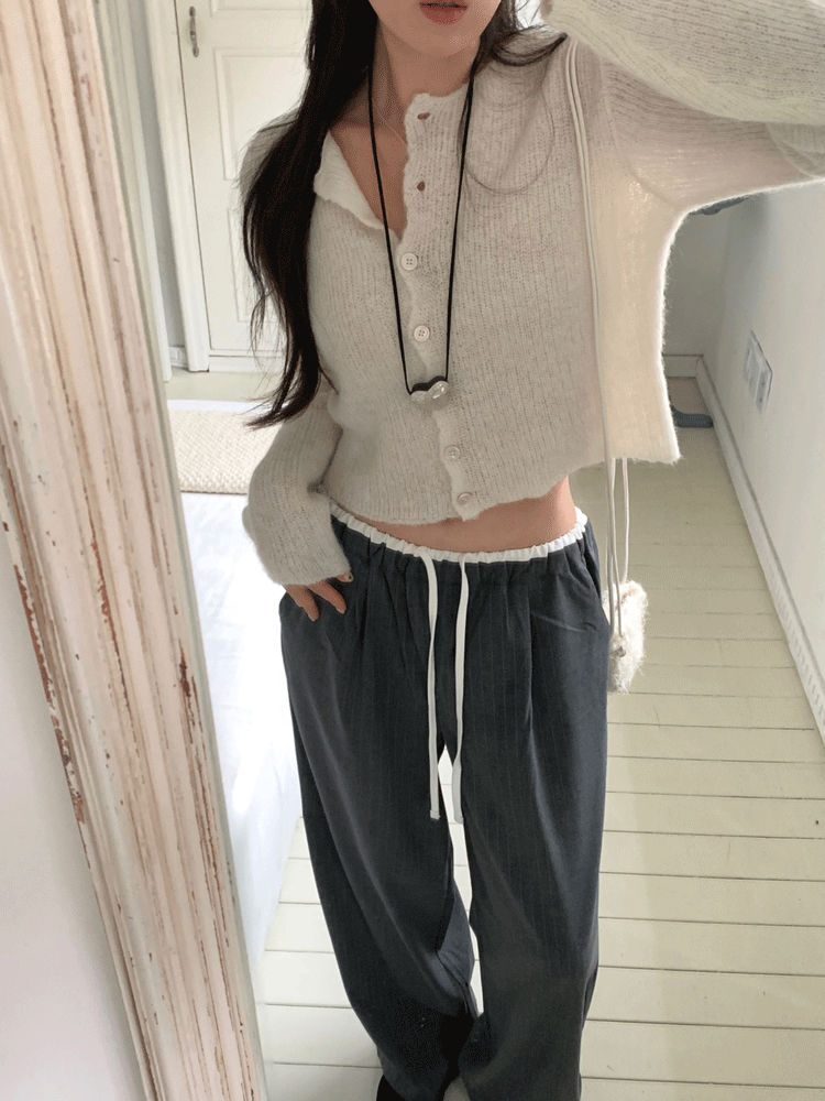 피터앤웬디 솔트 배색 밴딩 팬츠