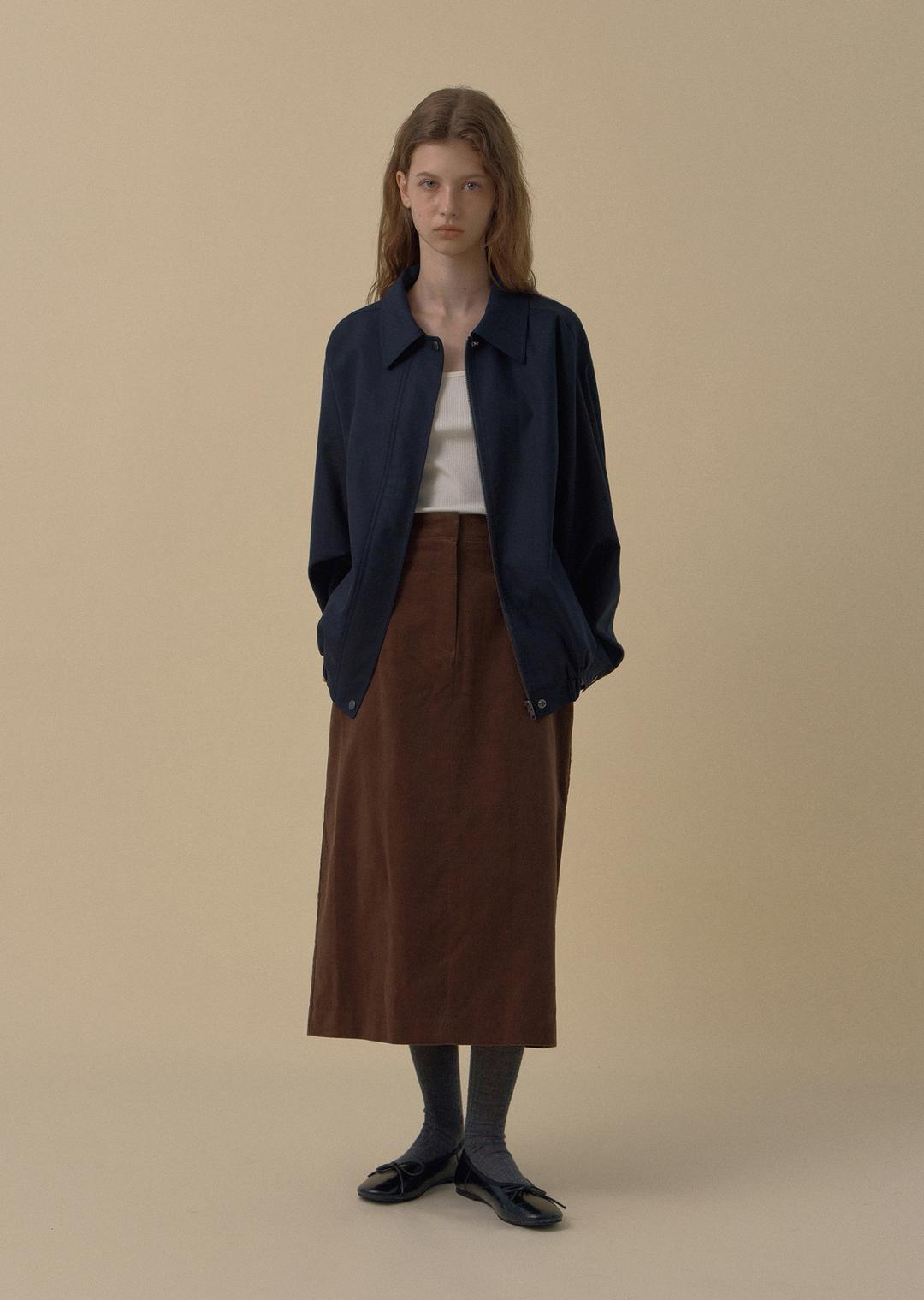 corduroy long skirt (2color)