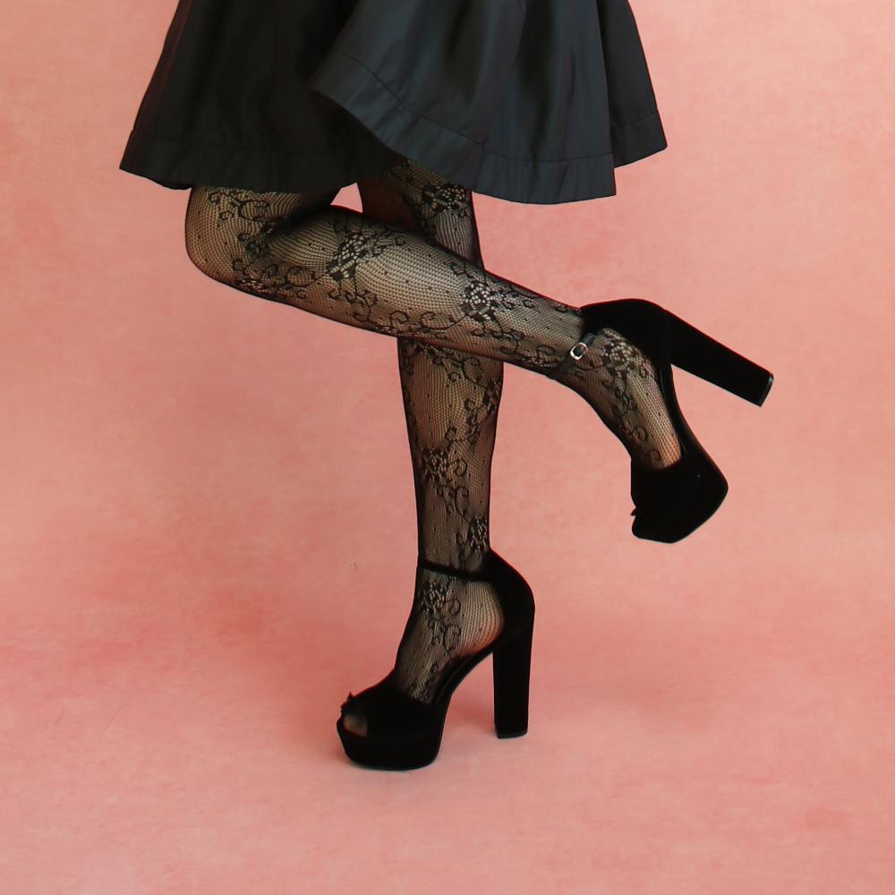 victorian lace tights (black)