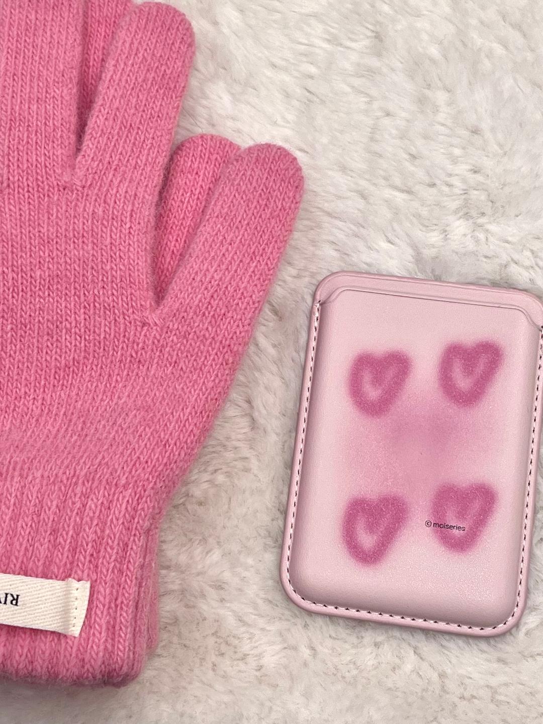 [모이시리즈] mosi heart magsafe card case (pink)