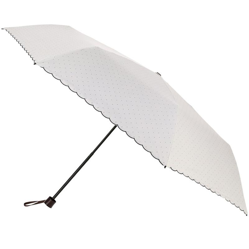 보그 50 도트 밑단 자수 암막코팅 3단 슬림 우양산 MUVGU60005, 아이보리